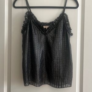 Rebecca Taylor Black and Silver Tank